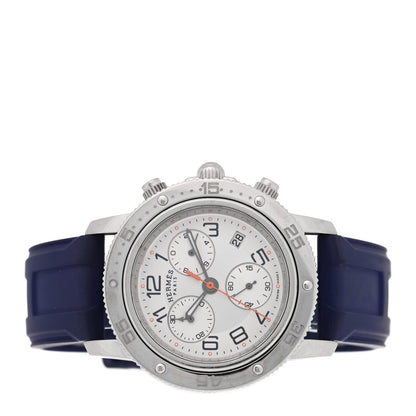 Stainless Steel Rubber 36mm Clipper Chronograph Quartz Watch Blue