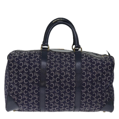 Luxury CELINE C Macadam Canvas Boston Bag Navy 74992