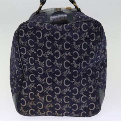 Luxury CELINE C Macadam Canvas Boston Bag Navy 74992