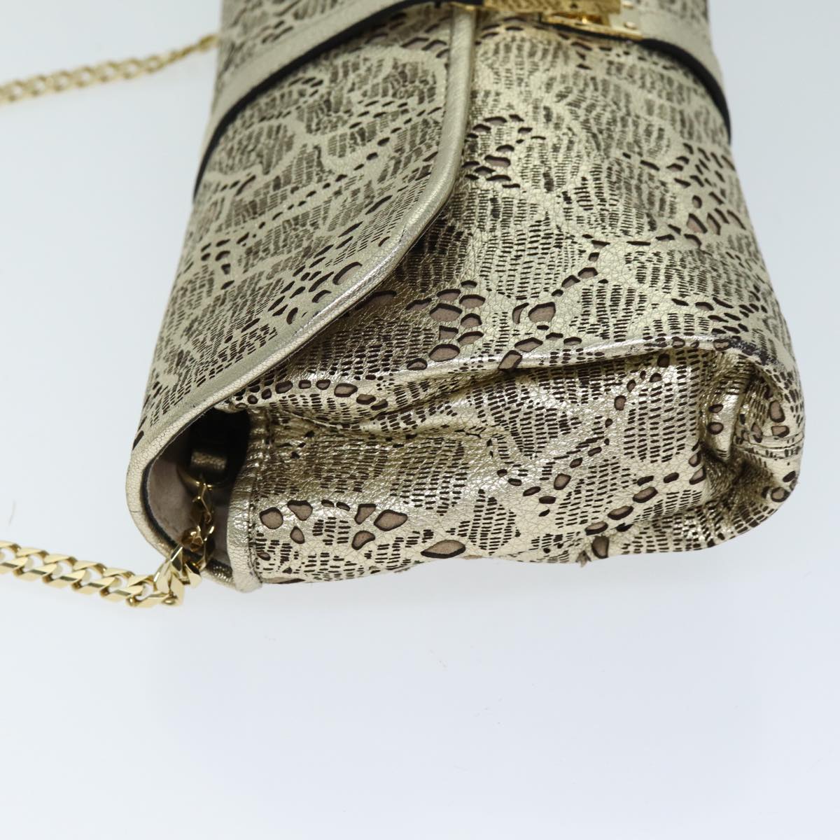 Burberry Chain Auth Leather Gold Shoulder Bag