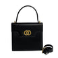 CELINE Shoulder Bag Calfskin Navy Circle Logo Metal Women