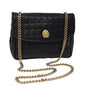 Luxury CELINE Chain Shoulder Bag Leather Black 75054