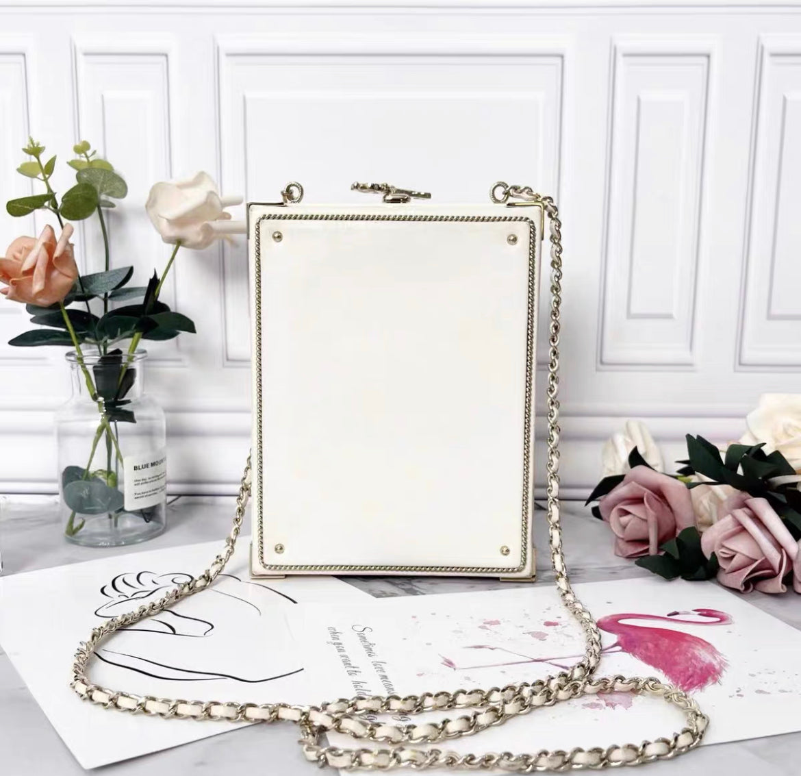 Chanel Luxury Lambskin Gold Handbag Style 5 Rovelle Bags