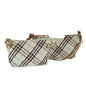 Burberry Nova Label Canvas Beige Shoulder Bag