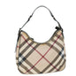 Luxury Burberry Nova Check Shoulder Bag Coated Canvas Beige Auth 75141