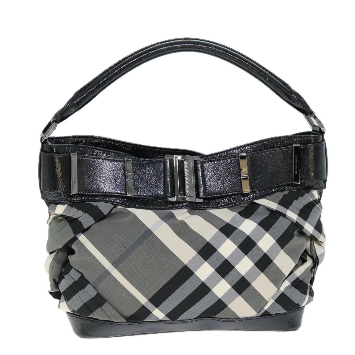 Burberry Nova Auth Nylon Gray Shoulder Bag