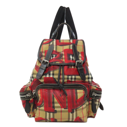 BURBERRY Backpack Nylon Brown Graffiti