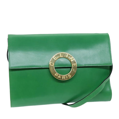 Luxury CELINE Shoulder Bag Leather Green 75227A