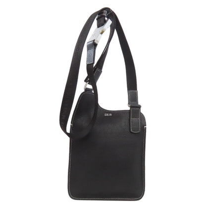 Christian Dior Shoulder Bag Calfskin black Bee Saddle Women Rovelle Bags