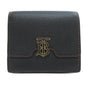 BURBERRY Bifold Wallet leather black TB logo Women