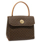 Luxury CELINE Macadam Canvas Hand Bag PVC Brown 75566