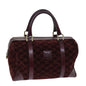 Luxury CELINE Macadam Canvas Boston Bag Bordeaux 75617