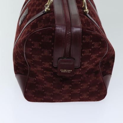 Luxury CELINE Macadam Canvas Boston Bag Bordeaux 75617