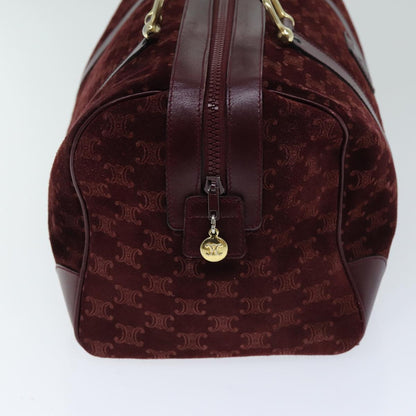 Luxury CELINE Macadam Canvas Boston Bag Bordeaux 75617