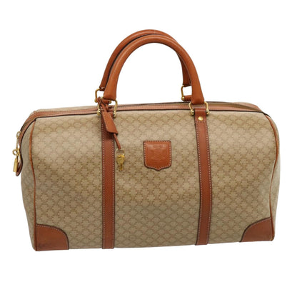 Luxury CELINE Macadam Canvas Boston Bag Beige 75618
