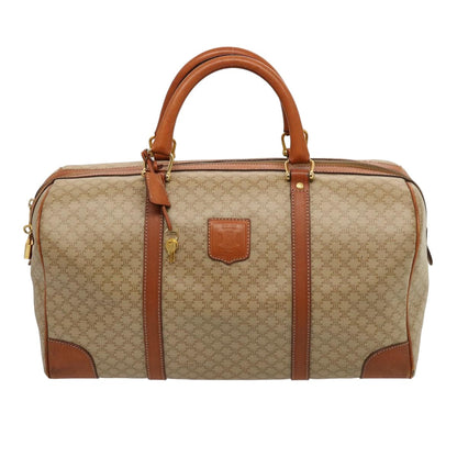 Luxury CELINE Macadam Canvas Boston Bag Beige 75618