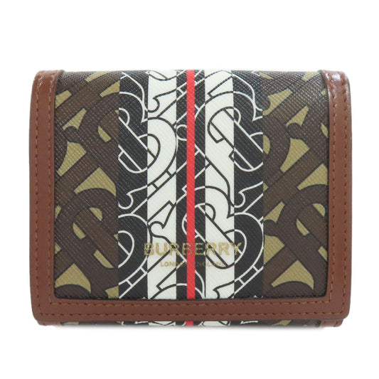 BURBERRY Bifold Wallet PVC Brown logo Women