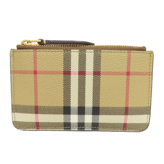 BURBERRY Coin case leather beige Nova Check