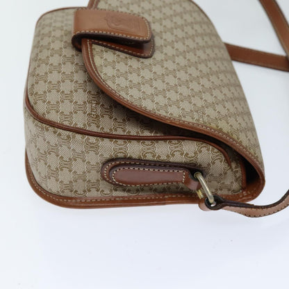 Luxury CELINE Macadam Canvas Shoulder Bag Beige 75626