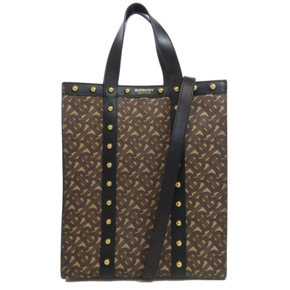 BURBERRY Tote Bag PVC Brown TB logo 2WAY
