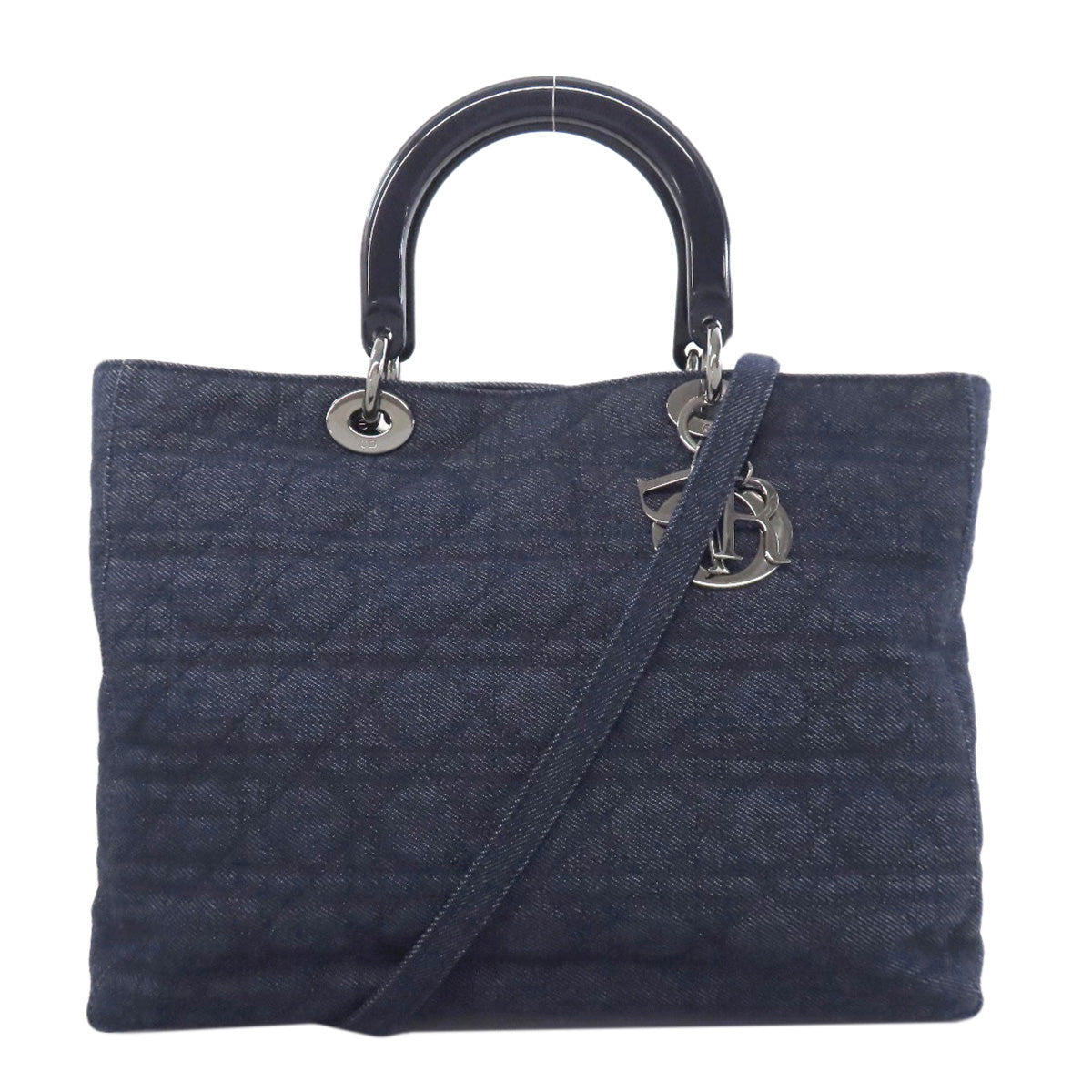 Christian Dior Handbag denim Navy Lady Dior Cannage Tote 2WAY Rovelle Bags