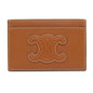 CELINE Card Case leather Brown Triomphe