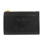 CELINE Coin case leather black Triomphe