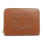 CELINE Coin case leather Brown Triomphe