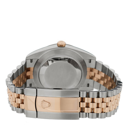 Stainless Steel 18K Everose Gold 41mm Oyster Perpetual Datejust Watch Chocolate 126331