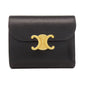 CELINE Bifold Wallet Calfskin black Triomphe Flap