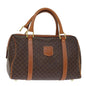 Luxury CELINE Macadam Canvas Boston Bag PVC Leather Brown 76018