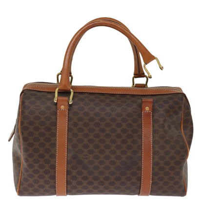 Luxury CELINE Macadam Canvas Boston Bag PVC Leather Brown 76018