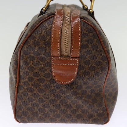 Luxury CELINE Macadam Canvas Boston Bag PVC Leather Brown 76021