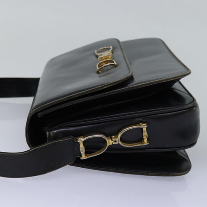Luxury CELINE Shoulder Bag Leather Black 76080