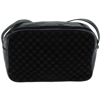 Luxury CELINE Macadam Canvas Shoulder Bag Black 76081