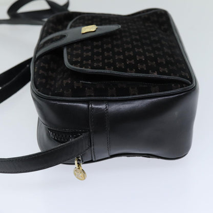 Luxury CELINE Macadam Canvas Shoulder Bag Black 76081