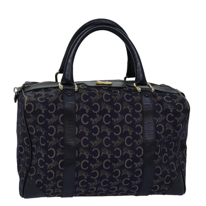 Luxury CELINE C Macadam Canvas Boston Bag Navy 76140