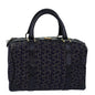 Luxury CELINE C Macadam Canvas Boston Bag Navy 76140