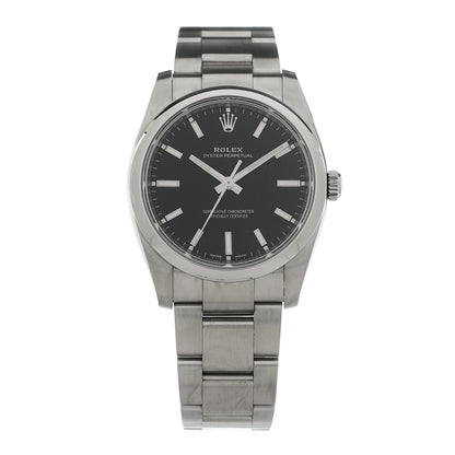 Stainless Steel 34mm Oyster Perpetual Watch Black 114200
