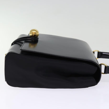 Luxury CELINE Hand Bag Patent leather 2way Black 76412