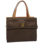 Luxury CELINE Macadam Canvas Hand Bag PVC Leather Brown 76413