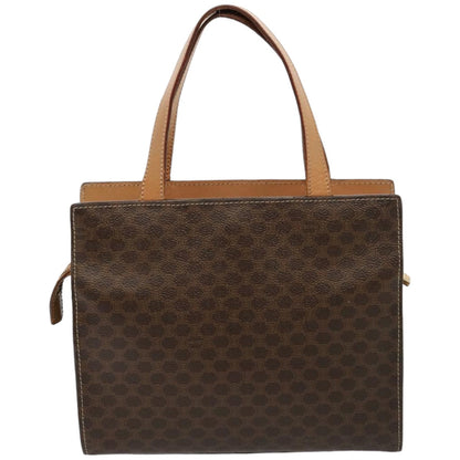 Luxury CELINE Macadam Canvas Hand Bag PVC Leather Brown 76413