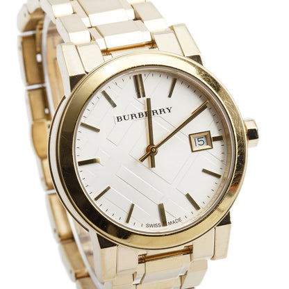 Burberry Gold-Plated Stainless Steel BU9103 34 MM The City Quartz Watch Silver Dial