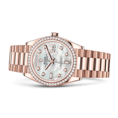 LadyRLX DAY-DATE 36 White Mother-of-pearl Set With Diamonds .128345RBR