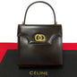 CELINE Tote Bag Calfskin Brown Circle Logo Metal Women