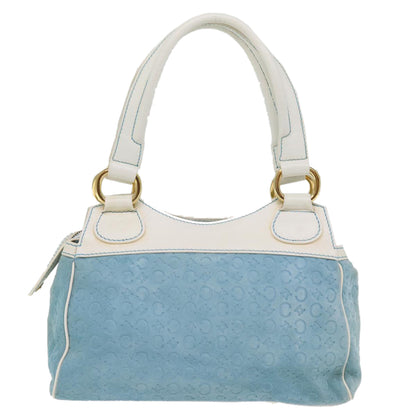 Luxury CELINE C Macadam Canvas Hand Bag Blue 76997