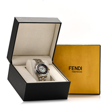 Stainless Steel Mother of Pearl Topaz Spinel 38mm Ishine Rotating Gem Two Tone Quartz Watch Black