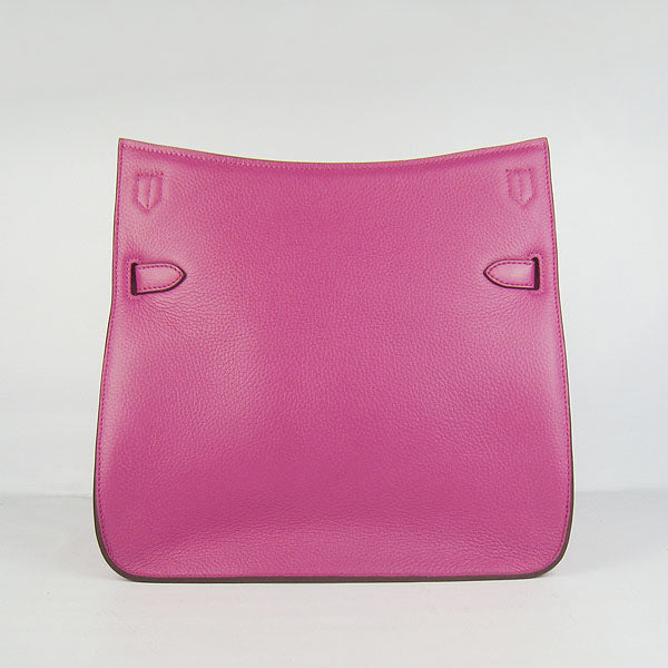 Luxury Hermes Leather Shoulder Bag Peach Silver