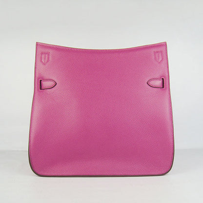 Luxury Hermes Leather Shoulder Bag Peach Silver