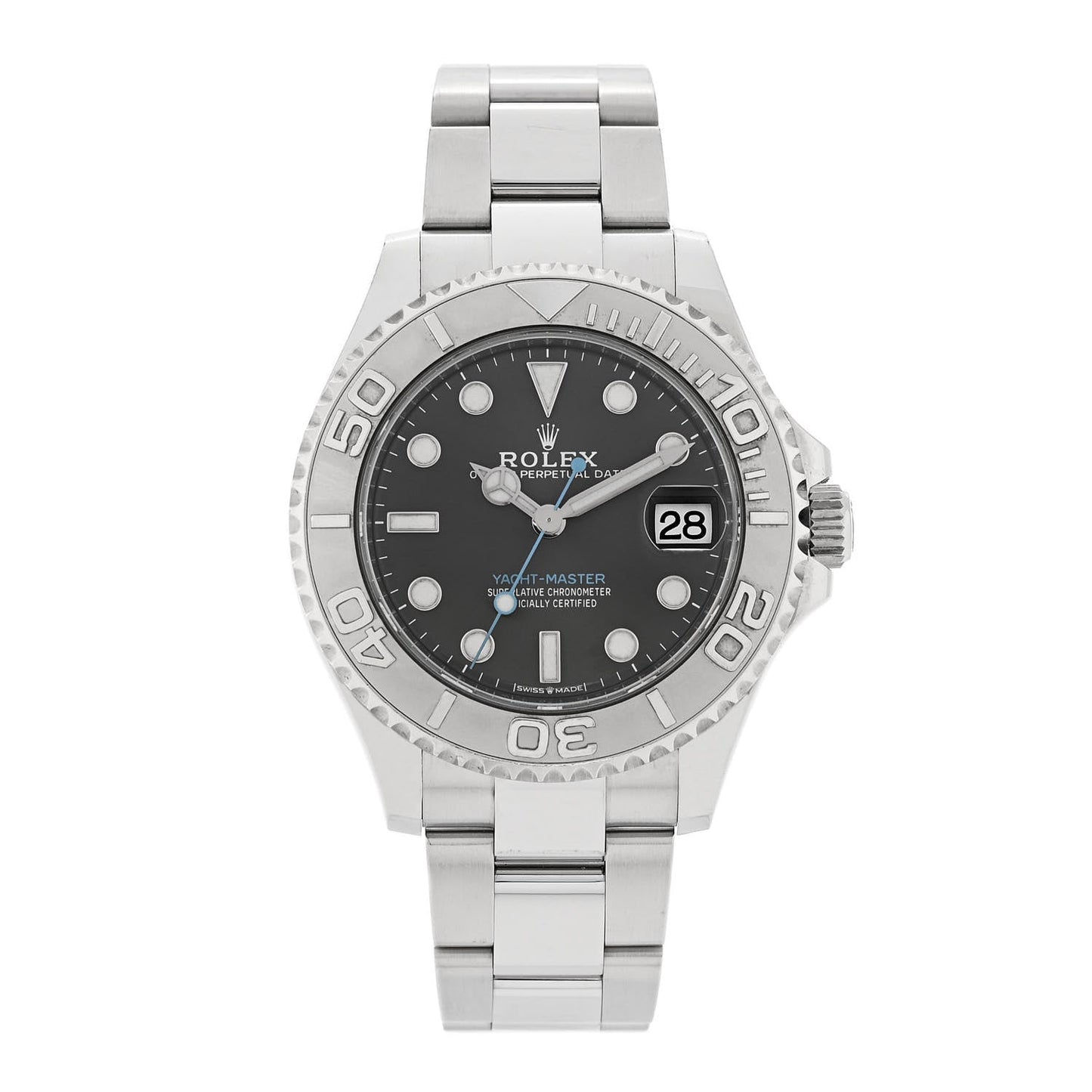 Stainless Steel Platinum 37mm Oyster Perpetual Date Yacht-Master Watch Slate 268622